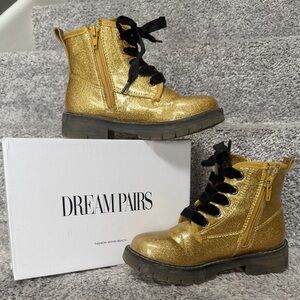 (Size 13) Kids Gold Glitter Boots, by Dream Pairs